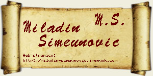 Miladin Simeunović vizit kartica